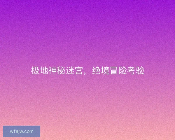 极地神秘迷宫，绝境冒险考验